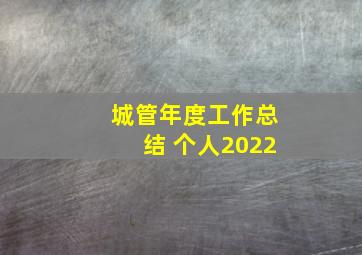 城管年度工作总结 个人2022